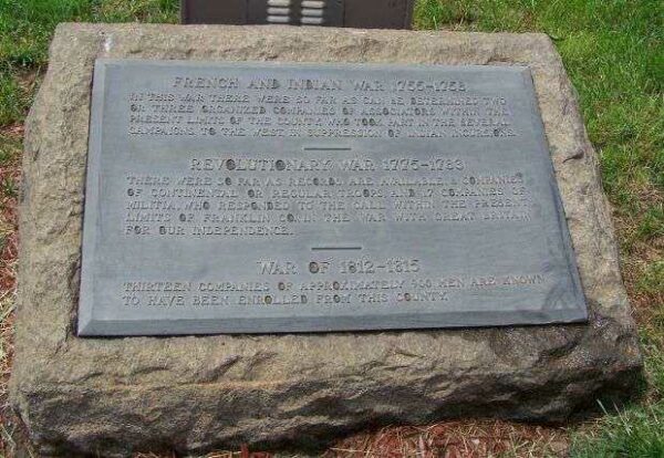 FRANKLIN COUNTY REVOLUTIONARY WAR MEMORIAL PLAQUE
