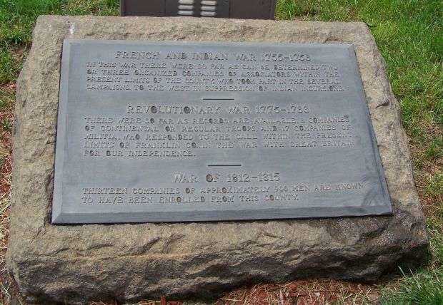 FRANKLIN COUNTY REVOLUTIONARY WAR MEMORIAL PLAQUE