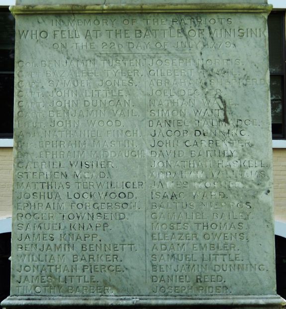 THE BATTLE OF MINISINK WAR MEMORIAL HONOR ROLL