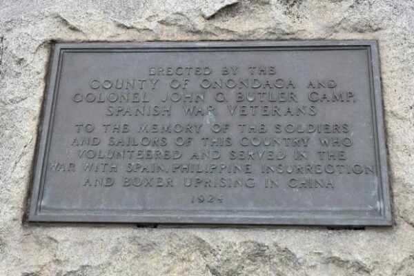 COUNTY OF ONONDAGA WAR WITH SPAIN MEMORIAL PLAQUE