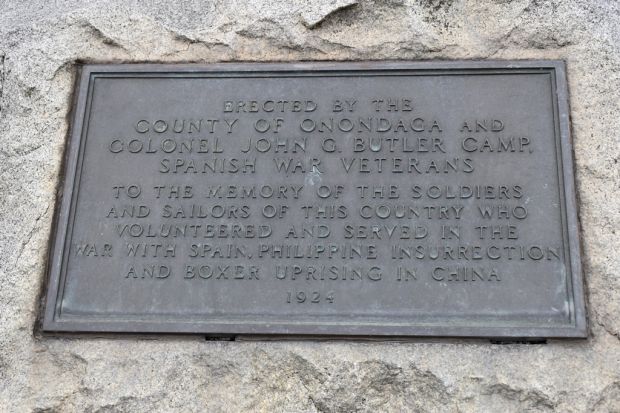 COUNTY OF ONONDAGA WAR WITH SPAIN MEMORIAL PLAQUE