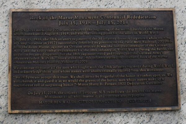 ROCK OF THE MARNE MONUMENT PLAQUE B