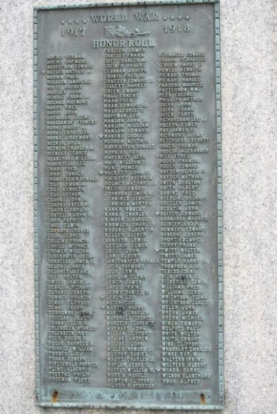 EAST SYRACUSE WORLD WAR MEMORIAL PLAQUE