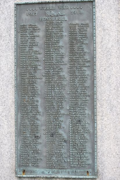 EAST SYRACUSE WORLD WAR MEMORIAL PLAQUE