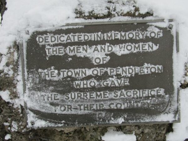 TOWN OF PENDLETON SUPREME SACRIFICE MEMORIAL PLAQUE
