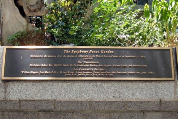 THE EPIPHANY PEACE GARDEN MEMORIAL PLAQUE A