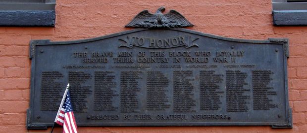 EAST 7TH STREET WORLD WAR II MEMORIAL PLAQUE