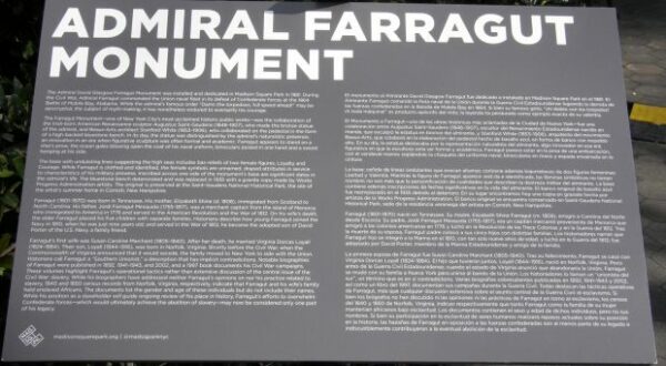 ADMIRAL FARRAGUT MONUMENT PLAQUE