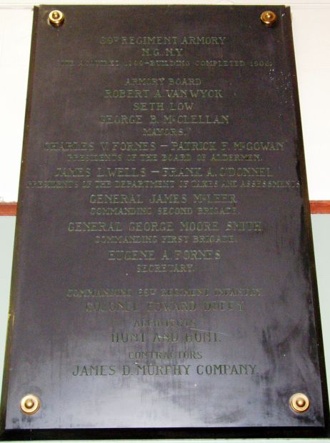 69TH REGIMENT ARMORY MEMORIAL PLAQUE B