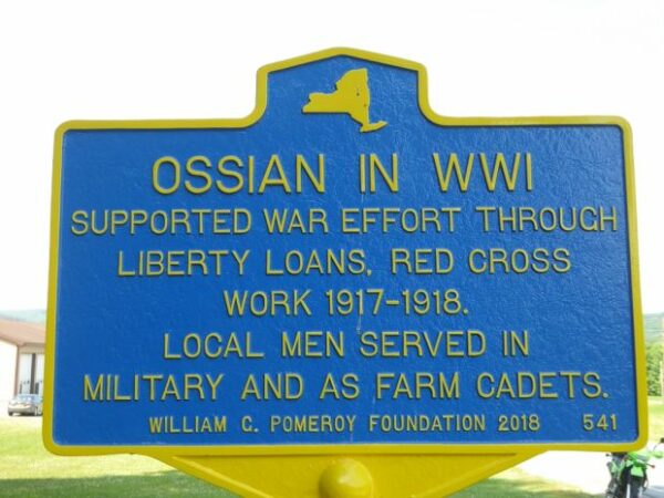 OSSIAN IN WWI MEMORIAL MARKER