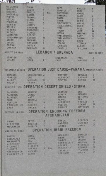 PLEASANT VALLEY VETERANS WAR MEMORIAL WALL D