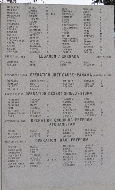 PLEASANT VALLEY VETERANS WAR MEMORIAL WALL D