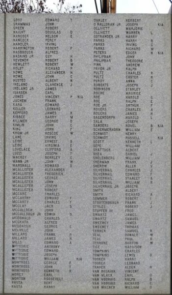 PLEASANT VALLEY VETERANS WAR MEMORIAL WALL B