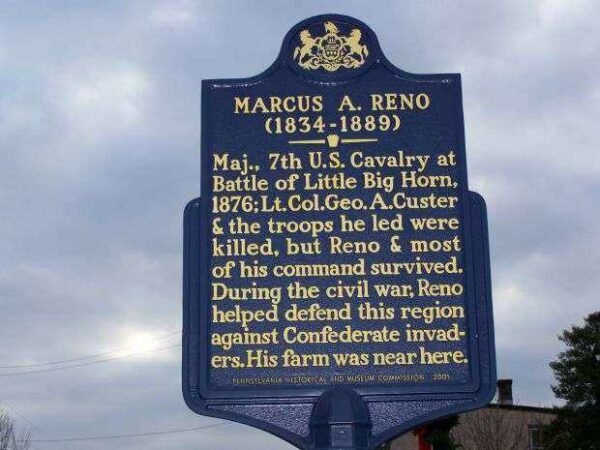 MARCUS A. RENO WAR MEMORIAL MARKER
