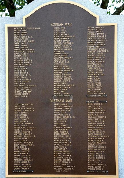 MAYNARD KOREAN WAR AND VIETNAM WAR MEMORIAL PLAQUE