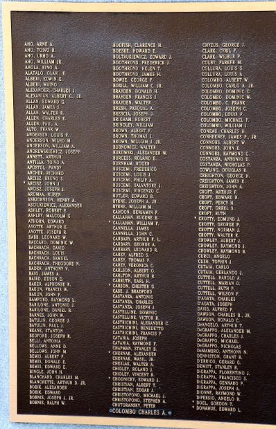 MAYNARD WORLD WAR II MEMORIAL PLAQUE A