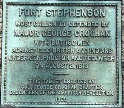 FORT STEPHENSON MEMORIAL PLAQUE