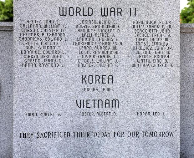 TOWN OF MAYNARD WAR VETERANS MEMORIAL STONE