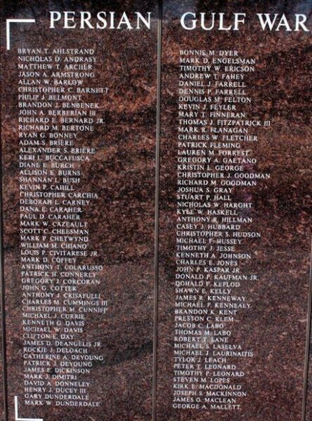 TOWN OF MARSHFIELD VETERANS HONOR ROLL MEMORIAL PANEL D