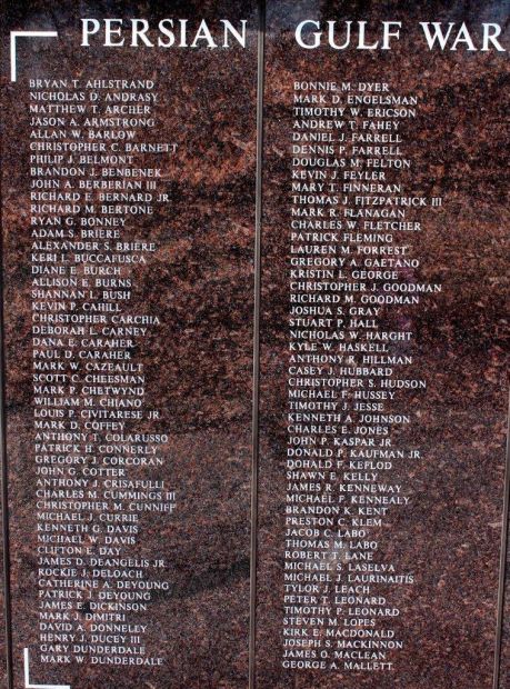 TOWN OF MARSHFIELD VETERANS HONOR ROLL MEMORIAL PANEL D