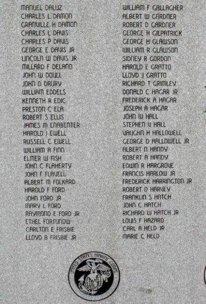 MARSHFIELD WORLD WAR II HONOR ROLL MEMORIAL STONE B