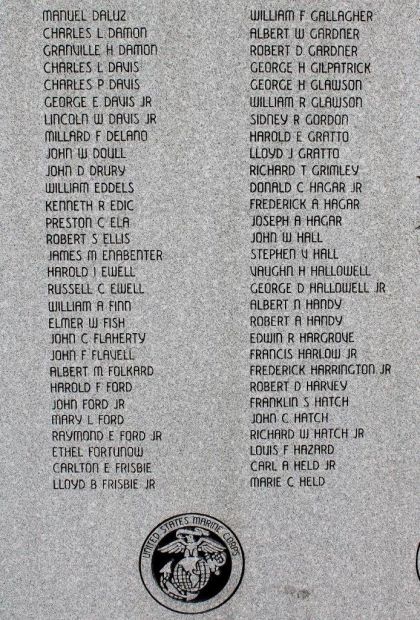 MARSHFIELD WORLD WAR II HONOR ROLL MEMORIAL STONE B