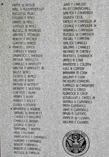 MARSHFIELD WORLD WAR II HONOR ROLL MEMORIAL STONE A