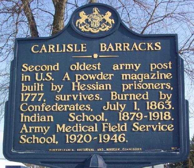 CARLISLE BARRACKS MEMORIAL MARKER