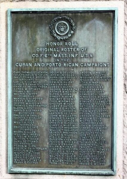 MARLBOROUGH SPANISH AMERICAN WAR MEMORIAL PLAQUE C