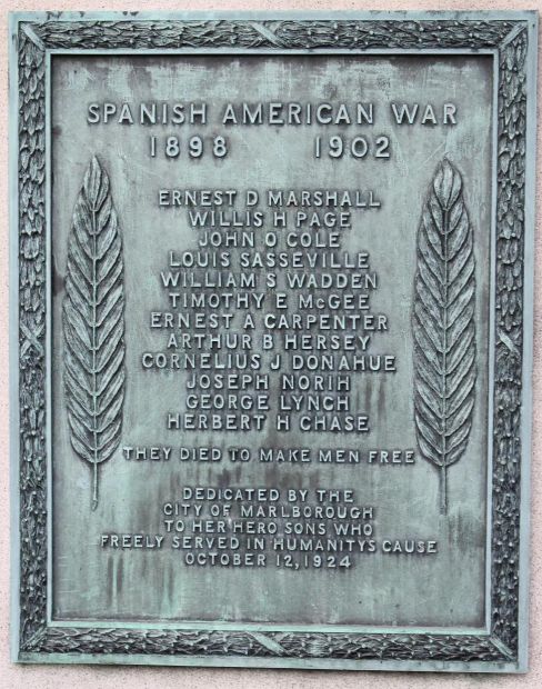 MARLBOROUGH SPANISH AMERICAN WAR MEMORIAL PLAQUE A