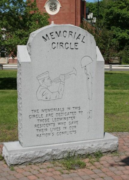 LEOMINSTER MEMORIAL CIRCLE ENTRANCE STONE