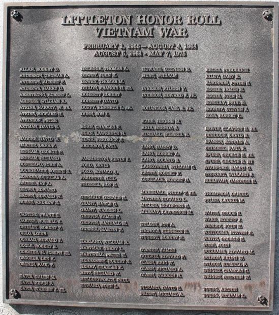 LITTLETON HONOR ROLL VIETNAM WAR MEMORIAL PLAQUE