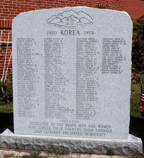 LANCASTER WAR VETERANS MEMORIAL LEFT STONE