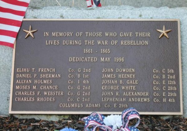KINGSTON WAR OF THE REBELLION MEMORIAL PLAQUE C