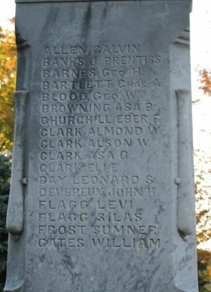 HUBBARDSTON CIVIL WAR MEMORIAL HONOR ROLL STONE C