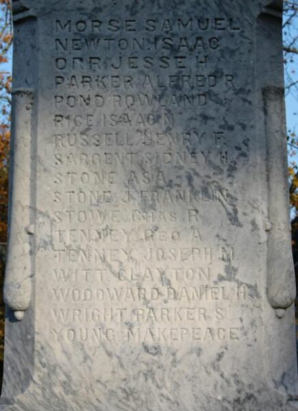 HUBBARDSTON CIVIL WAR MEMORIAL HONOR ROLL STONE B