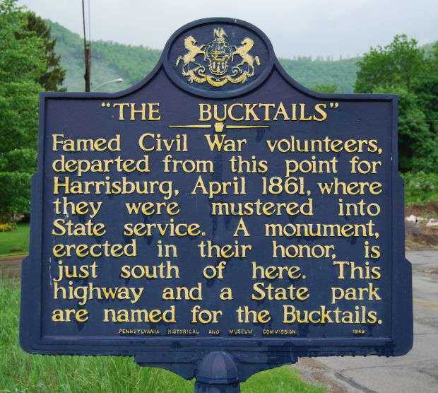 THE BUCKTAILS WAR MEMORIAL MARKER