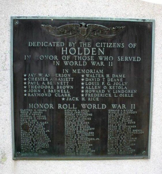 HOLDEN WORLD WAR II MEMORIAL PLAQUE A