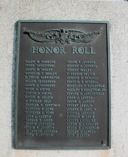 TOWN OF HOLDEN WORLD WAR MEMORIAL PLAQUE C