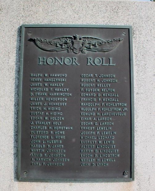 TOWN OF HOLDEN WORLD WAR MEMORIAL PLAQUE C
