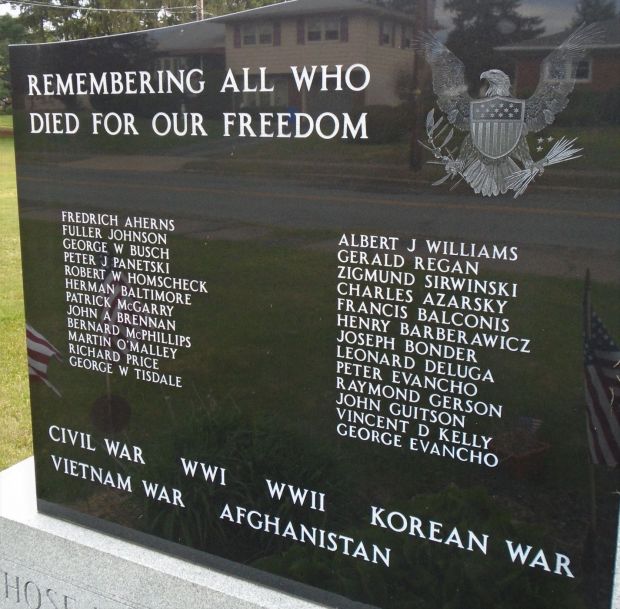 DURYEA ALL WARS MEMORIAL LEFT STONE