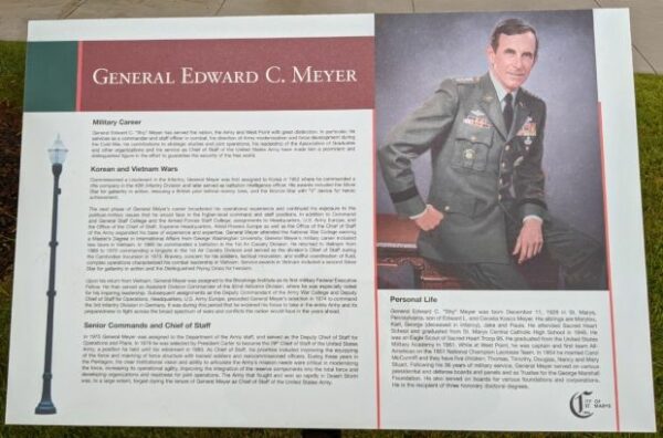 GENERAL EDWARD C. MEYER WAR MEMORIAL PLAQUE