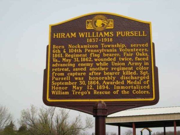SGT. HIRAM WILLIAMS PURSELL MEDAL OF HONOR MARKER