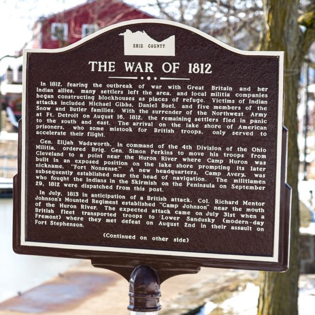 THE WAR OF 1812 MEMORIAL MARKER FRONT