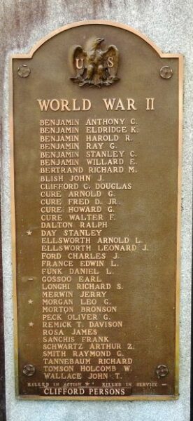 PINE HILL HONOR ROLL WAR MEMORIAL PLAQUE B