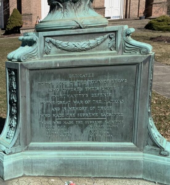LLOYD WORLD WAR I MEMORIAL ORNATE FLAGSTAFF BASE HONOR ROLL