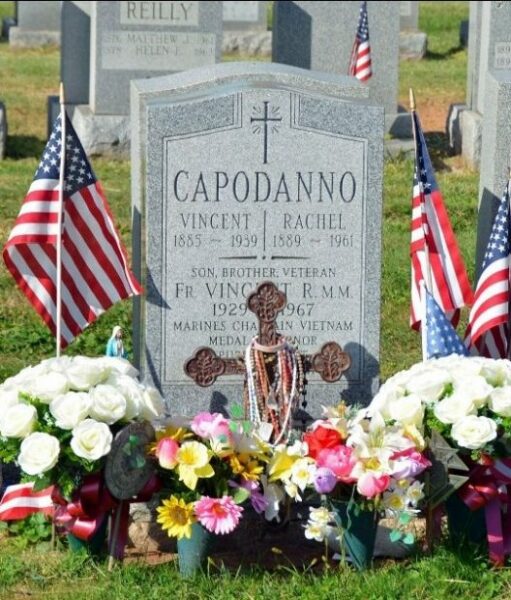 FR. VINCENT CAPODANNO MEDAL OF HONOR CEMETERY STONE