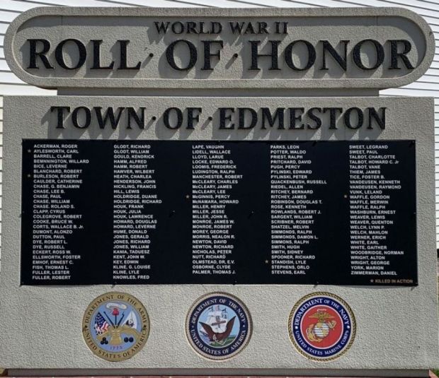 TOWN OF EDMESTON WORLD WAR II MEMORIAL