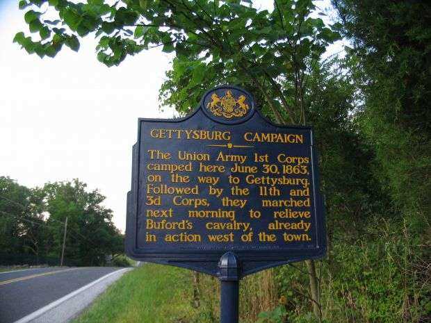 GETTYSBURG CAMPAIGN WAR MEMORIAL MARKER VI