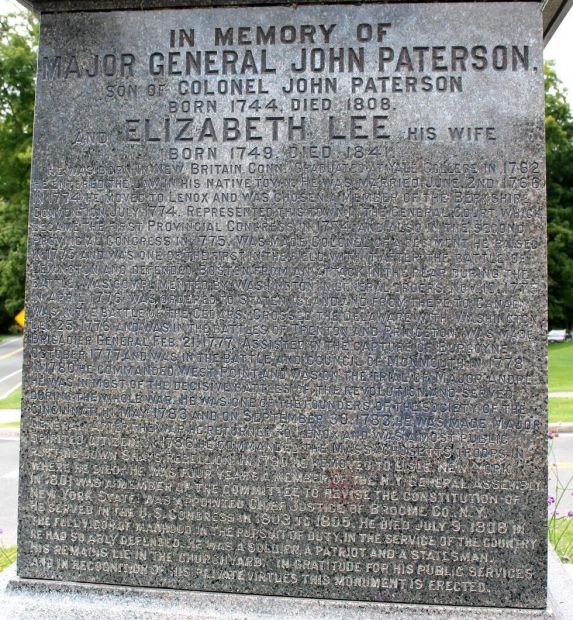 MAJOR GENERAL JOHN PATERSON WAR MEMORIAL DEDICATION STONE
